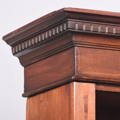 Tall, Sheraton-Style Edwardian Inlaid Mahogany Three-Section Open Bookcase - Image 3