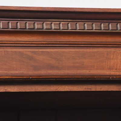 Tall, Sheraton-Style Edwardian Inlaid Mahogany Three-Section Open Bookcase - Image 4