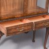 Georgian-Style Burr Walnut Glazed Display Cabinet on A Carved Stand - Image 9