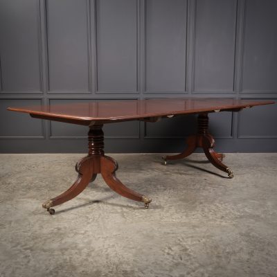 Genuine Regency Mahogany Twin Pillar Dining Table - Image 3