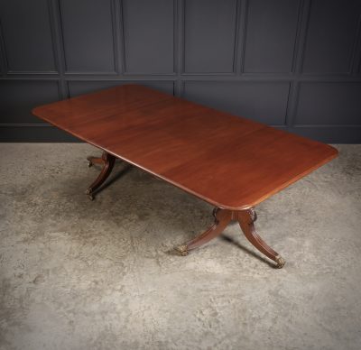 Genuine Regency Mahogany Twin Pillar Dining Table - Image 12