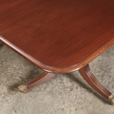 Genuine Regency Mahogany Twin Pillar Dining Table - Image 15