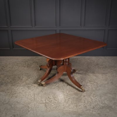 Genuine Regency Mahogany Twin Pillar Dining Table - Image 16