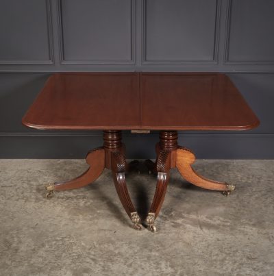 Genuine Regency Mahogany Twin Pillar Dining Table - Image 17