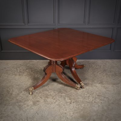Genuine Regency Mahogany Twin Pillar Dining Table - Image 18