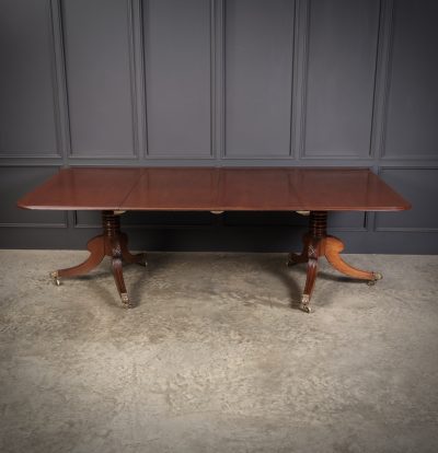 Genuine Regency Mahogany Twin Pillar Dining Table - Image 6