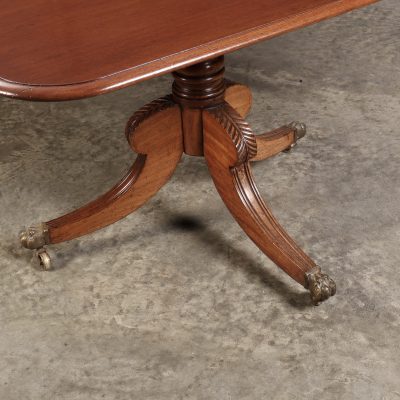 Genuine Regency Mahogany Twin Pillar Dining Table - Image 8