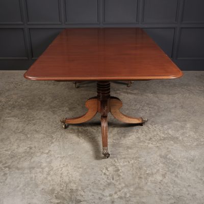 Genuine Regency Mahogany Twin Pillar Dining Table - Image 10