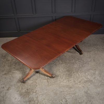 Genuine Regency Mahogany Twin Pillar Dining Table - Image 11