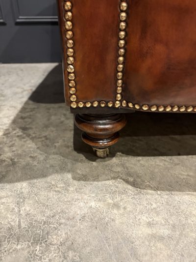 Genuine Victorian Brown Leather Sofa - Image 6