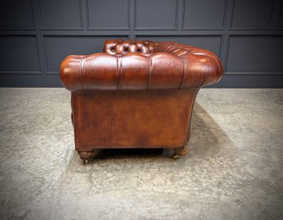 Genuine Victorian Buttoned Leather Chesterfield Sofa - Image 12
