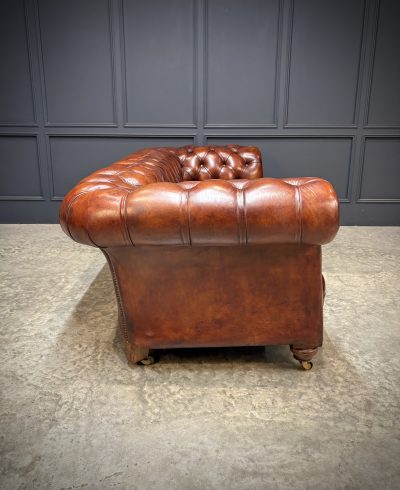Genuine Victorian Buttoned Leather Chesterfield Sofa - Image 14