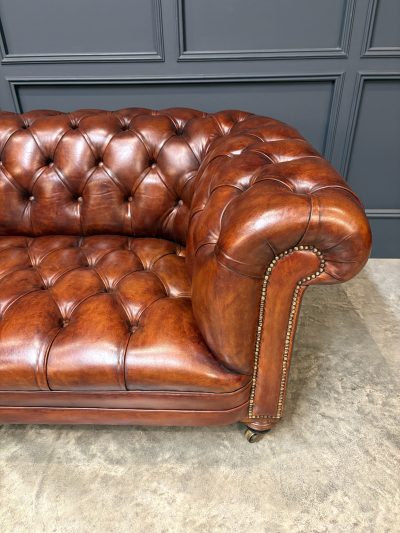 Genuine Victorian Buttoned Leather Chesterfield Sofa - Image 6