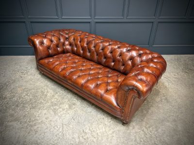 Genuine Victorian Buttoned Leather Chesterfield Sofa - Image 8