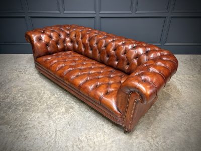 Genuine Victorian Buttoned Leather Chesterfield Sofa - Image 11