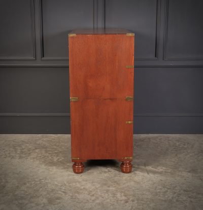 Genuine Victorian Teak Military Secretaire Chest - Image 12