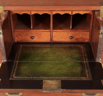 Genuine Victorian Teak Military Secretaire Chest - Image 5