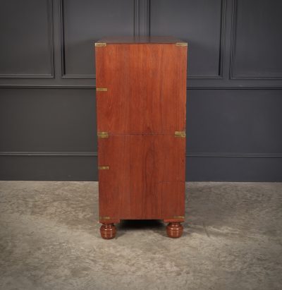 Genuine Victorian Teak Military Secretaire Chest - Image 10