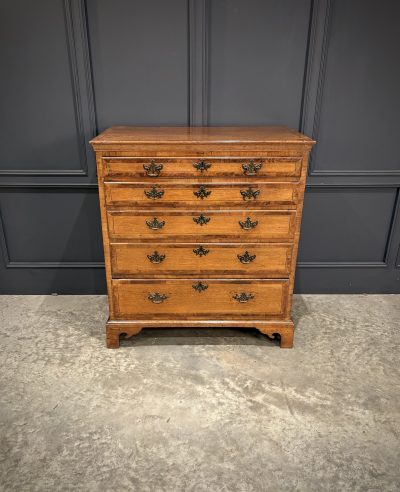 George III Inlaid Oak Chest of Drawers - Image 3