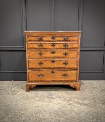 George III Inlaid Oak Chest of Drawers - Image 4