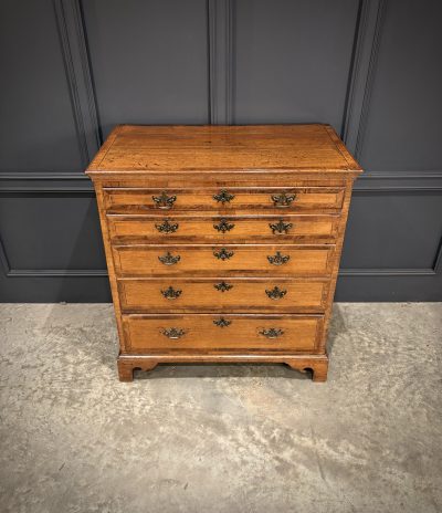 George III Inlaid Oak Chest of Drawers - Image 5