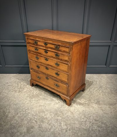 George III Inlaid Oak Chest of Drawers - Image 6