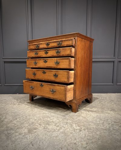 George III Inlaid Oak Chest of Drawers - Image 8