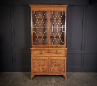 Georgian Satinwood Glazed Secretaire Bookcase - Image 3