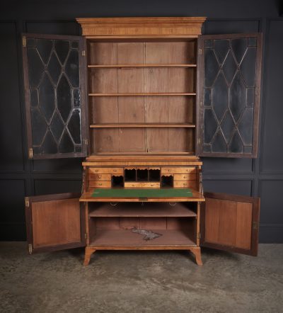 Georgian Satinwood Glazed Secretaire Bookcase - Image 4