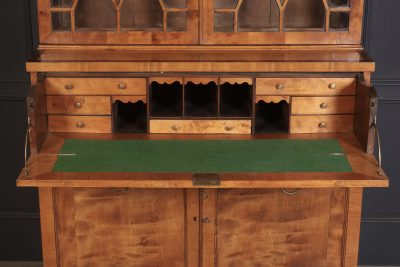 Georgian Satinwood Glazed Secretaire Bookcase - Image 6