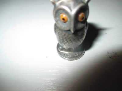 SAMPSON MORDAN  OWL SILVER SEAL WELL MARKED 3 CM  [FREE POST] - Image 5