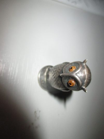 SAMPSON MORDAN  OWL SILVER SEAL WELL MARKED 3 CM  [FREE POST] - Image 6