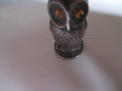 SAMPSON MORDAN  OWL SILVER SEAL WELL MARKED 3 CM  [FREE POST] - Image 7