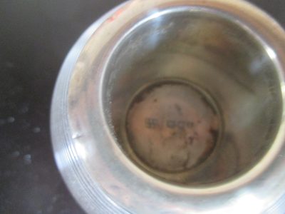 match striker glass ball silver rim and inside 1892 London  5cm by 6 cm - Image 4