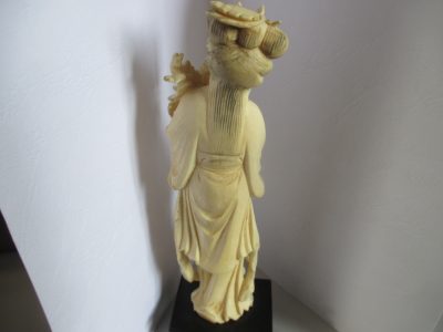 JAPANESE  BONE FIGURE   15 CM PLUS STAND CIRCA 1900 PERFECT CONDITION - Image 3