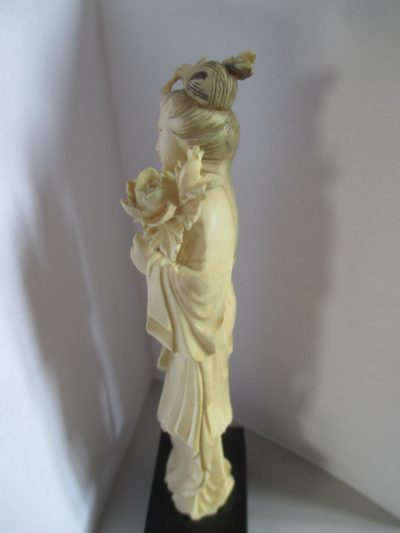 JAPANESE  BONE FIGURE   15 CM PLUS STAND CIRCA 1900 PERFECT CONDITION - Image 5