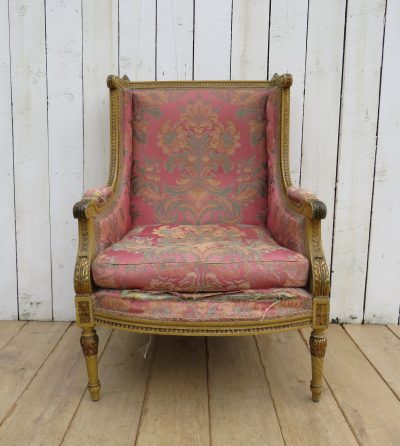 Antique French Wingback Armchair - Image 2