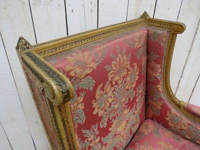 Antique French Wingback Armchair - Image 4