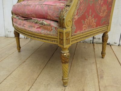 Antique French Wingback Armchair - Image 6