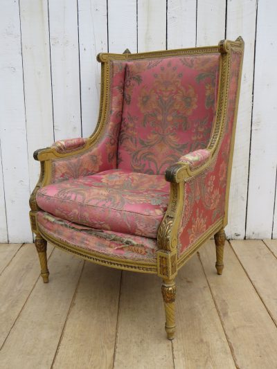 Antique French Wingback Armchair - Image 10