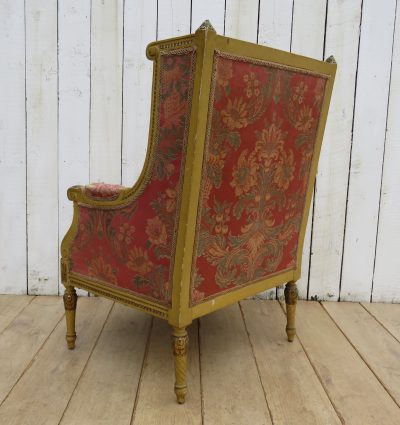 Antique French Wingback Armchair - Image 3