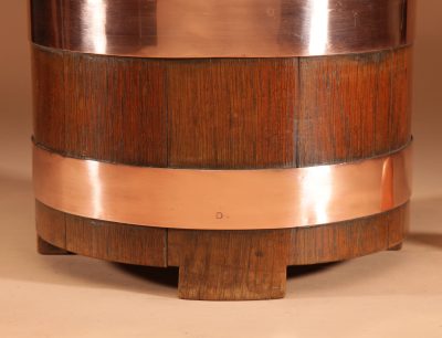 Art Deco Interesting Oak And Copper Jardiniere/Planter/Wine Cooler. - Image 3