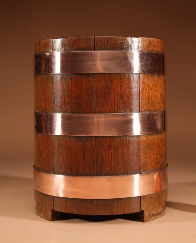 Art Deco Interesting Oak And Copper Jardiniere/Planter/Wine Cooler. - Image 5