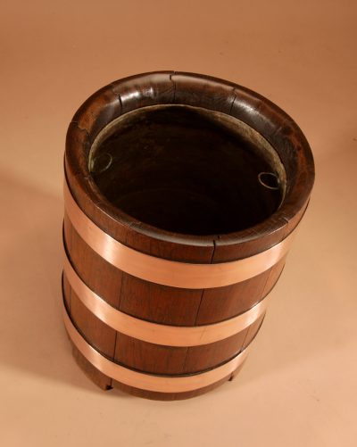 Art Deco Interesting Oak And Copper Jardiniere/Planter/Wine Cooler. - Image 6