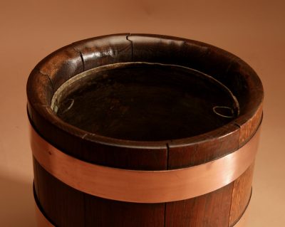 Art Deco Interesting Oak And Copper Jardiniere/Planter/Wine Cooler. - Image 7
