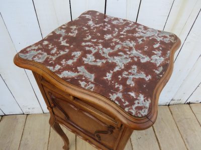 Antique Marble Top Bedside Cabinet - Image 2