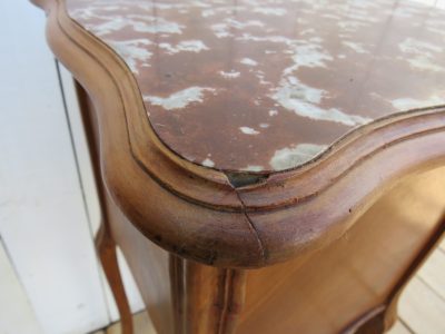 Antique Marble Top Bedside Cabinet - Image 7