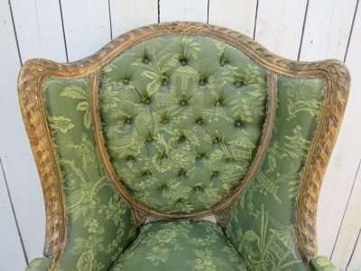 Antique French Empire Giltwood Wingback Armchair - Image 5