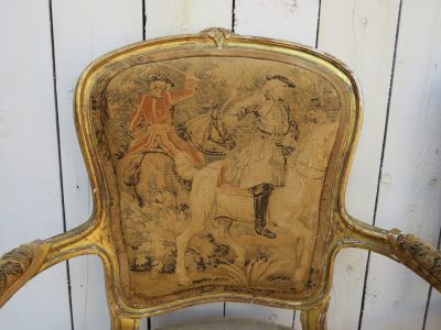 Pair Of Antique French Giltwood Fauteuil Armchairs - Image 4