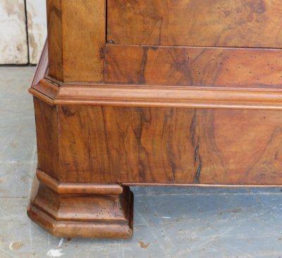 Antique French Burr Walnut & Marble Top Chest Of Drawers - Image 9